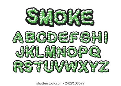 Cannabis Smoke bubble alphabets vector template