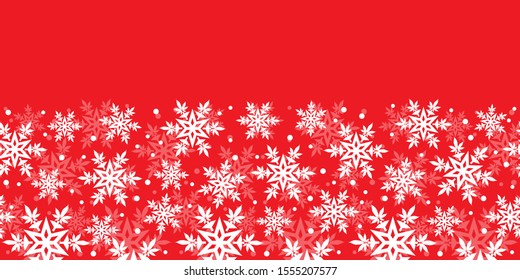 Cannabis snowflakes border seamless vector pattern background