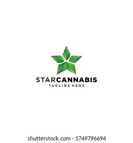 cannabis star logo design ideas vector