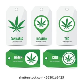Ilustración vectorial de etiqueta de tienda de cannabis Diseño moderno