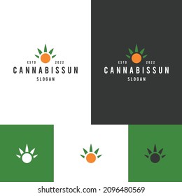 Cannabis Sun logo icon design template