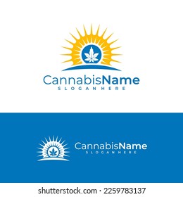 Cannabis Sun logo vector template. Creative Cannabis logo design concepts