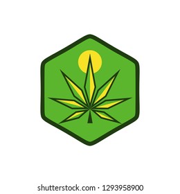 cannabis sun modern logo vector design 