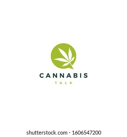 Cannabis Talk Chat Bubble Logo Vector Stock Vector (Royalty Free ...