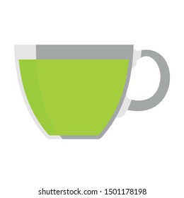 Cannabis tea cup icon. Flat illustration of cannabis tea cup vector icon for web design