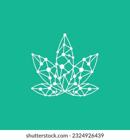 Vector de diseño de logotipo creativo tecnológico de Cannabis