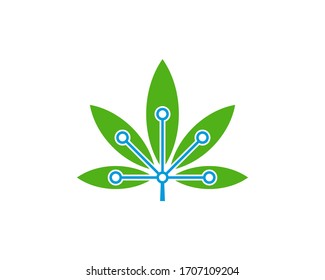 Cannabis tech logo design vector template. Creative Cannabis on white background