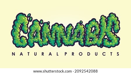 Cannabis Text Cloud Effect Style Vector illustrations for your work Logo, mascot merchandise t-shirt, stickers and Label designs, poster, greeting cards advertising business company or brands.