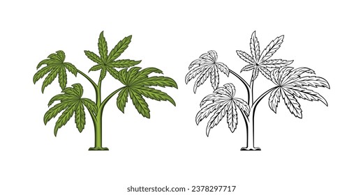 Cannabis Tree Illustration vector eps format , suitable for your design needs, logo, illustration, animation, etc.