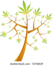 Cannabis Tree Vector Illustration