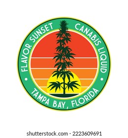 Cannabis Tree vector illustration, perfect for vape liquid company logo design