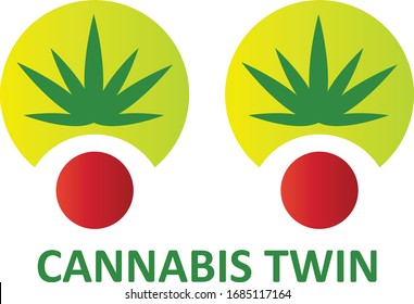 Cannabis Twin Logo Vector Design