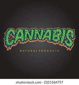 Cannabis typeface letter hemp buds letter illustrations vector illustrations for your work logo, merchandise t-shirt, stickers and label designs, poster, greeting cards advertising business