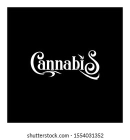 cannabis typography initial logo concept