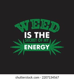 Archivo vector de diseño de camiseta para tipografía de cannabis