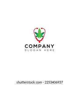 Diseño del logotipo de arte vectorial de cannabis