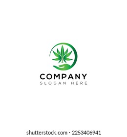 Diseño del logotipo de arte vectorial de cannabis