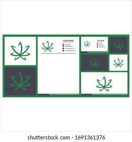 plantilla gráfica vector cannabis descargar identidad de marca premium