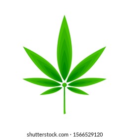 Cannabis vector icon. Green cannabis leaf logo. Medical marijuana leaf isolated.