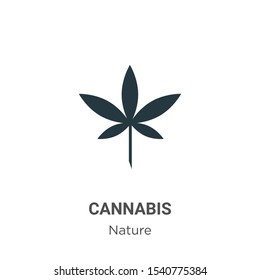 Cannabis vector icon on white background. Flat vector cannabis icon symbol sign from modern nature collection for mobile concept and web apps design.