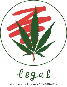 cannabis vector illustration. Concept for print, logo, icon, cards