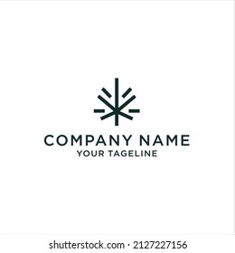 plantilla de logotipo de línea de vector de cannabis en color negro