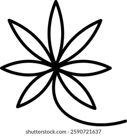 Cannabis Vector Line Icon Design