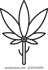 Icono de línea de Vector de cannabis Diseño