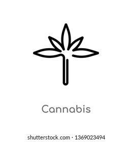 cannabis vector line icon. Simple element illustration. cannabis outline icon from world peace concept. Can be used for web and mobile