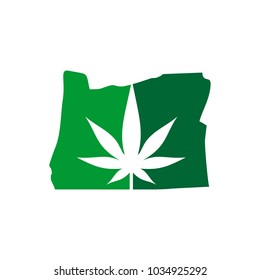 Cannabis Vector Logo Oregon Map Icon Stock Vector (Royalty Free ...