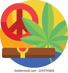 Cannabis vector on white background. isolated Vector icon