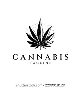 Cannabis Vintage Logo Design Vektorgrafik