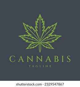 Cannabis vintage logo design vector illustration