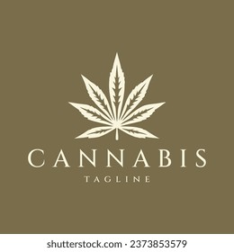 Cannabis vintage logo design vector illustration