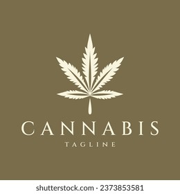 Cannabis vintage logo design vector illustration