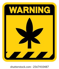 Cannabis Warning Sign, Vector Illustration, Isolate On White Background Label.EPS10