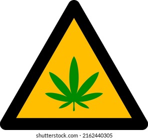 Ilustración vectorial de advertencia de cannabis. Ilustración plana de diseño icónico de la advertencia de cannabis, aislado en un fondo blanco.