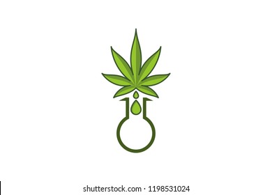 Cannabis, Water Oil drop, Lab Logo Designs Inspiration Isolated on White Background