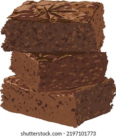 Cannabis Weed Brownie Stack Realistic Vector Illustration