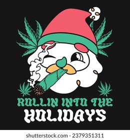 Cannabis Weed Christmas Santa Vector T-shirt Design