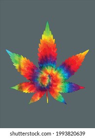 Cannabis Weed Tie Dye Hippie Stoner Gift design vector illustration for use in design and print poster canvas