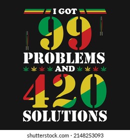 Cannabis Weed Typography Vector T-Shirt