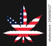 Cannabis Weed USA Flag Vector T-Shirt Design