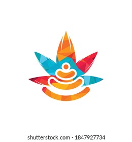 Diseño del logo vectorial de la wifi de cannabis. Símbolo o icono de Hemp y señal.