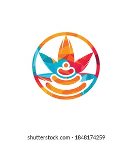 Diseño del logo vectorial de la wifi de cannabis. Símbolo o icono de Hemp y señal.