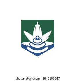 Cannabis WiFi Vektorlogo Design. Hanf und Signalsymbol oder Symbol.