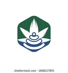 Diseño del logo vectorial de la wifi de cannabis. Símbolo o icono de Hemp y señal.