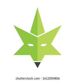 Cannabis wild fox creative logo vector illustration