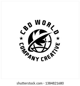 cannabis world logo vector, leaf