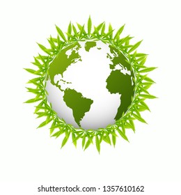 Cannabis world map composition of marijuana leaves